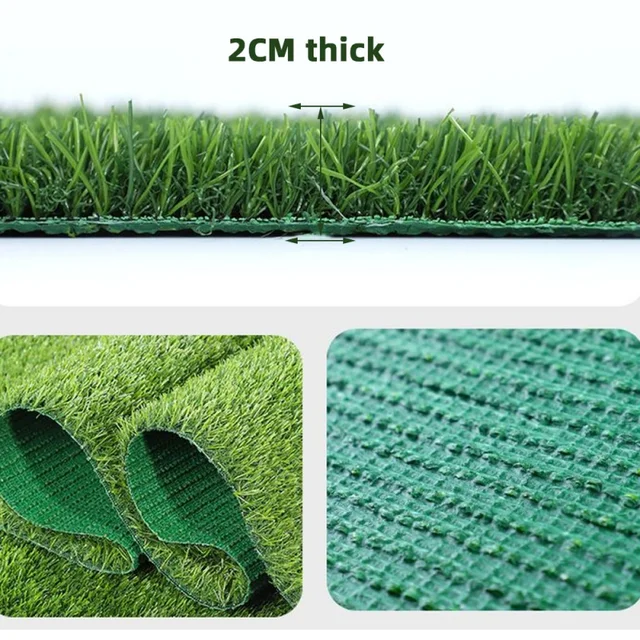 Mesterséges Fűszőnyeg Pp Pe 2Cm Vastagságú Zöld Hamis Szintetikus Kerti Táj Fűnyel Szőnyeg Gyep 50 Cm*100 Cm/100 Cm/200 Cm -Es Dekoráció - Image 4