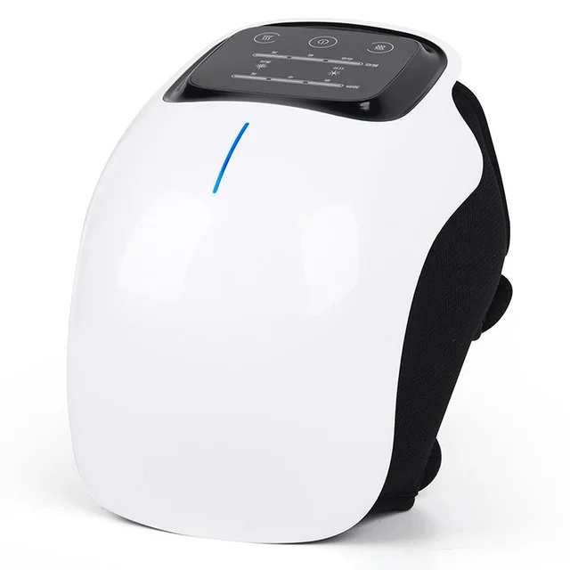 Smart cordless knee massager with vibration for joint relief.