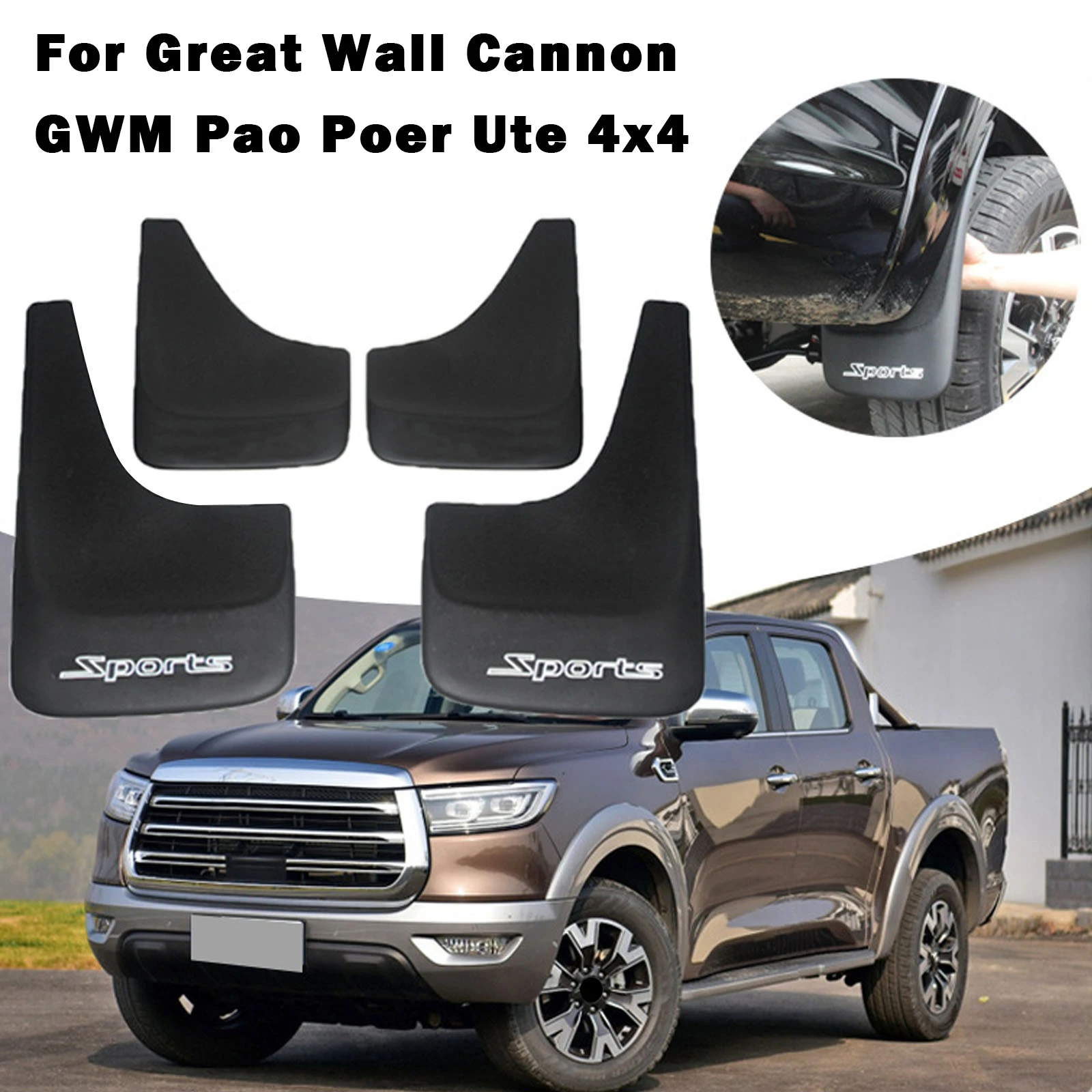 New Sport Mud Flaps For Great Wall Cannon Gwm Pao Poer Ute 4x4 2019 2022 Mudflaps Splash