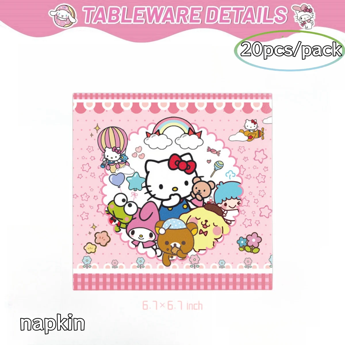 thumbnail image 1 of Decoración para fiesta de cumpleaños de Hello Kitty, mantel con forma de gato, vaso, plato, servilleta, bolsa de regalo, regalos para baby shower, regalos para niños, suministros para fiestas, 1 of 5