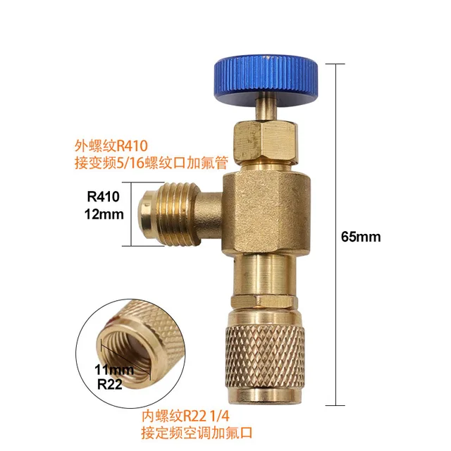 2 Adattatori Valvola Di Ricarica Per Aria Condizionata | Per R22 E R410A | Con Puntali | Utensili Refrigerazione - Foto 5