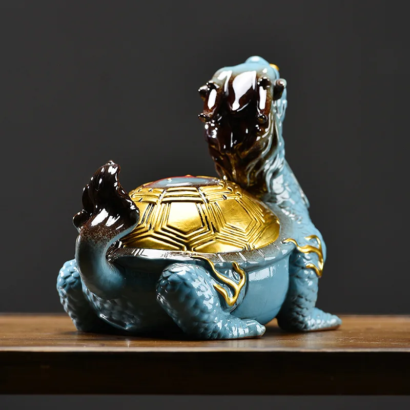 Creative Ceramic Turtle Ornament Boutique Bagua Dragon Turtle Home Furnishing Living Room Store Decoration Office Opening Gifts