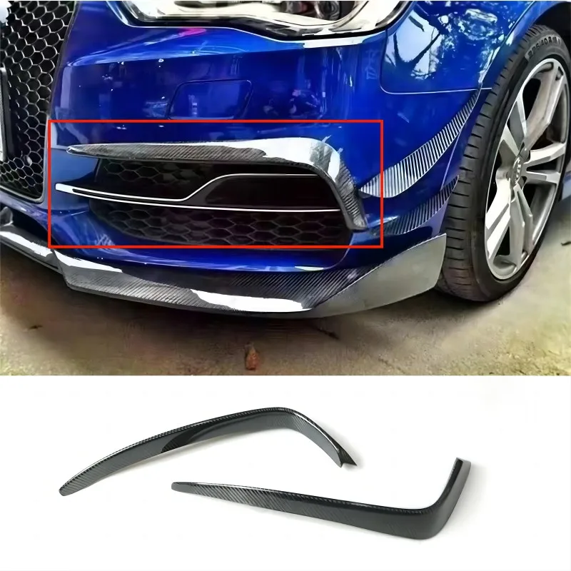 2PCS/Set Carbon Fiber/FRP Front Fog Light Eyebrows Cover Trims for Audi S3 A3 Sline Sedan 2014-Car Accessories