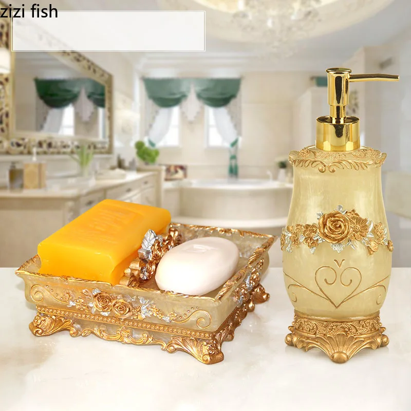 Floral Texture Portable Soap Dispenser for Bathroom