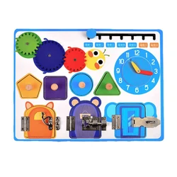 Tablero de actividades para motricidad fina, juguete sensorial de madera, juguetes de viaje para niños y niñas