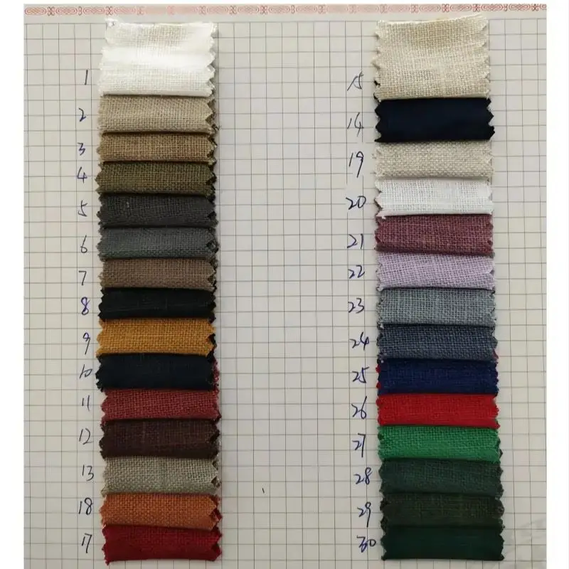 6S 266G thick pure linen solid color autumn winter coat garment fabrics cushion suit clothing linen slub for man woman