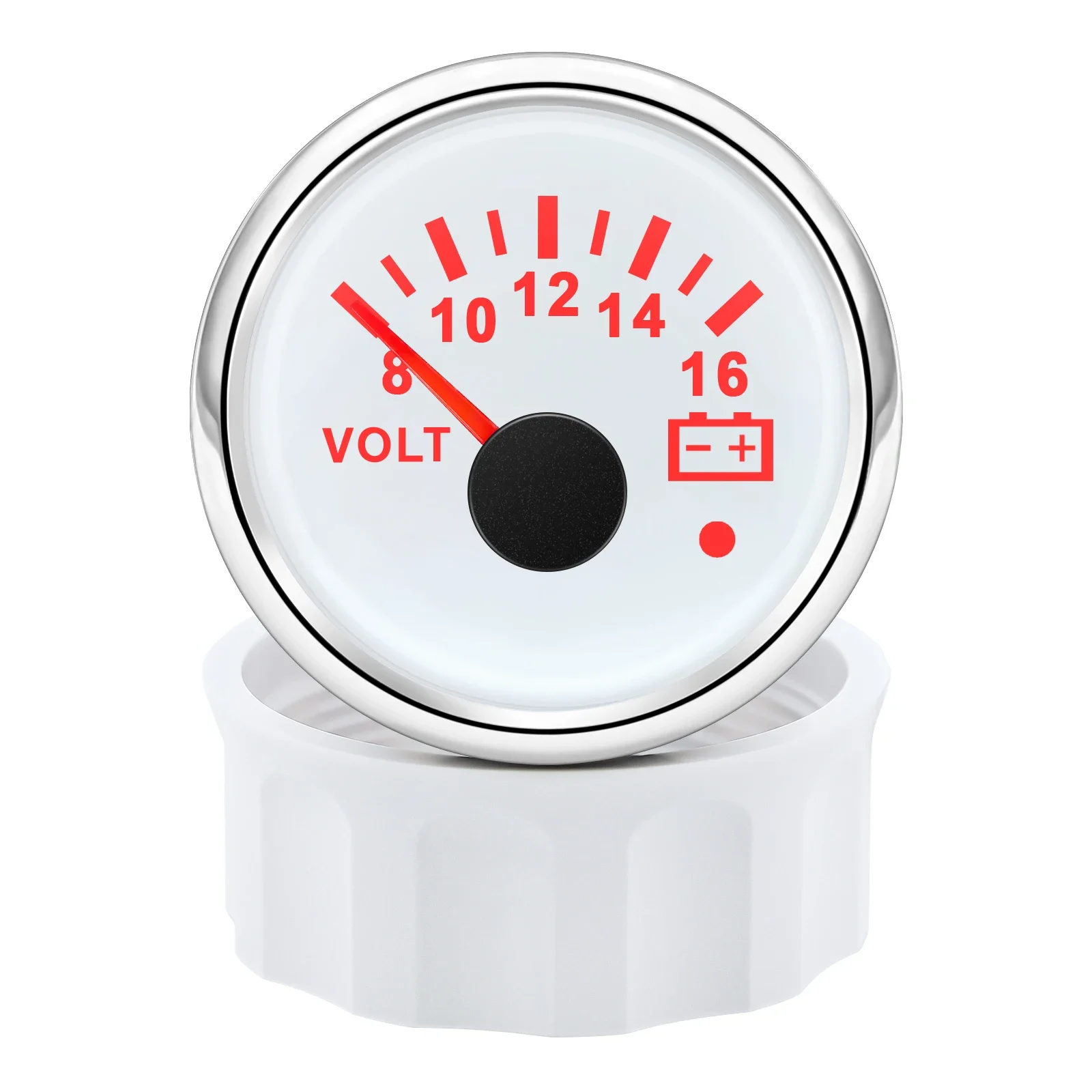 52mm Voltmeter 7 Farben Hintergrundbeleuchtung Spannung 8-16V 18-32V Volt Meter Gauge mit Warnlicht Universal für 12V 24V Boot Auto Marine – Detail 14