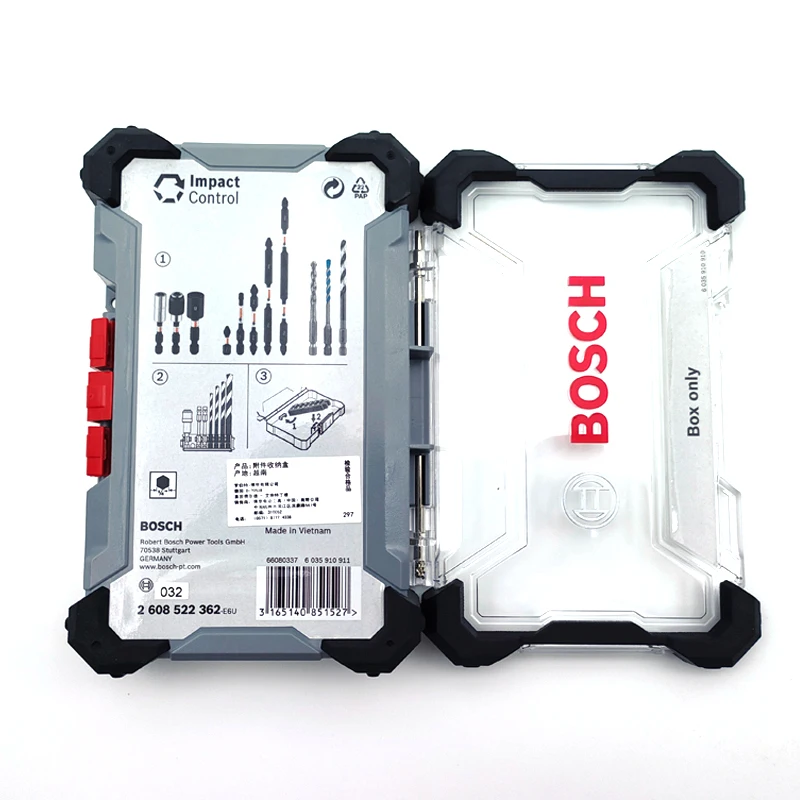 BOSCH 2608522362 Attachment Savings Box PICK & CLICK Bits 8-Slot Holde Transparent Small Storage Tool Box 3