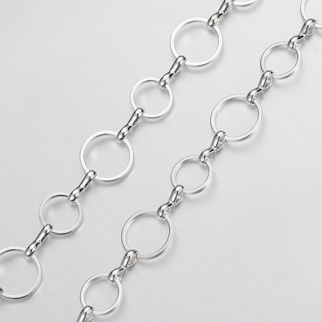 Meter 8mm 10mm Circle Link Chain Silver Gold Plated o-shaped Loop Chain for Jewelry Making DIY Necklace Bracelet Chain Accesso