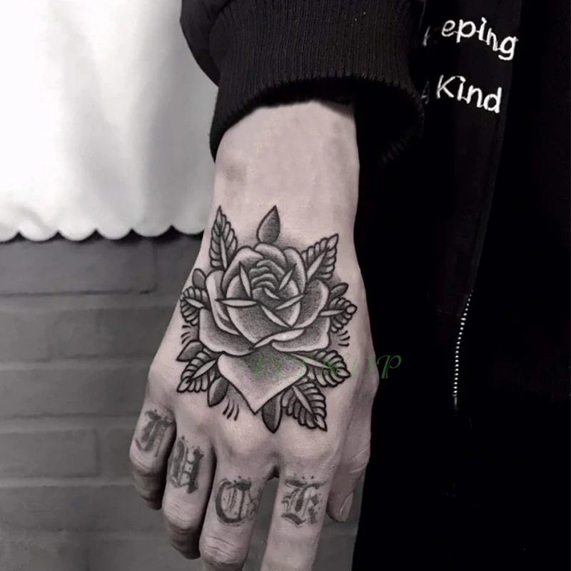 Tattoo Sticker Waterproof Temporary Rose Flower Hand back tatto Art flash tatoo fake for women men