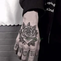 Waterproof Temporary Tattoo Sticker Rose Flower Hand back tatto Art  flash tatoo fake tattoos for women men 1
