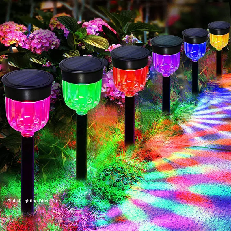 

1/4/6 шт., RGB-лампа на солнечной батарее для газона