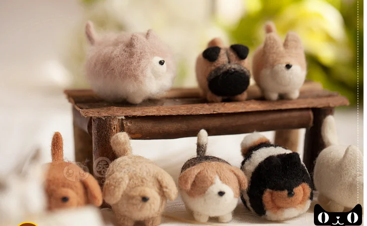 Needle Felting Kit No face dog cartoon animal set wool needlepoint kit wool felt needle felting decoration craft needlecraft DIY handmade