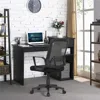 Home Office Modern Desk and Chair Set Computer Desk w/Drawer & Shelves with Ergonomic Mesh Height Adjustable Office Chair 4