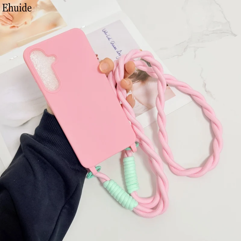 Enhanced Shockproof Crossbody Lanyard Case with Candy Soft Cover and Neck Strap