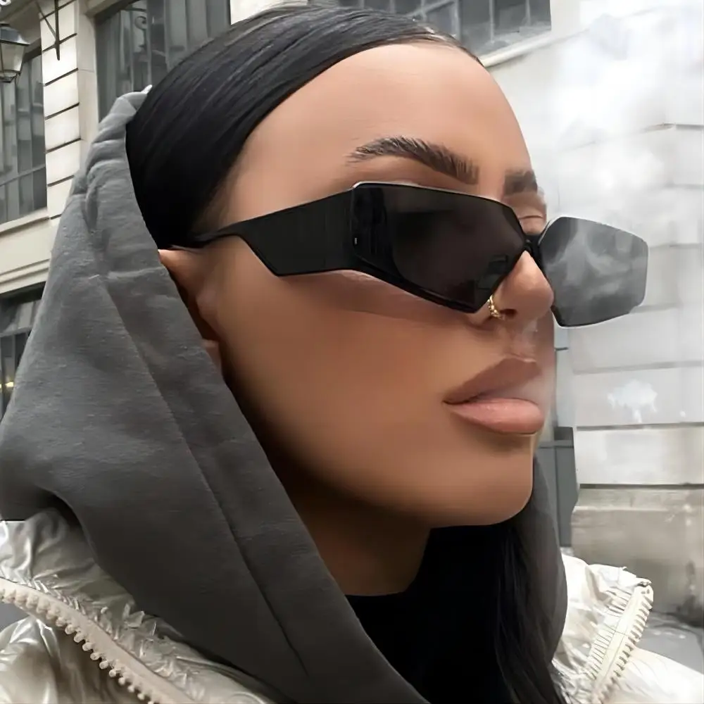 Unisex lässig Strand Sommerferien alltägliche Accessoires trend iges Design Sonnenbrille Mode tragen Gewürz Mädchen randlose Sonnenbrille – Detail 1
