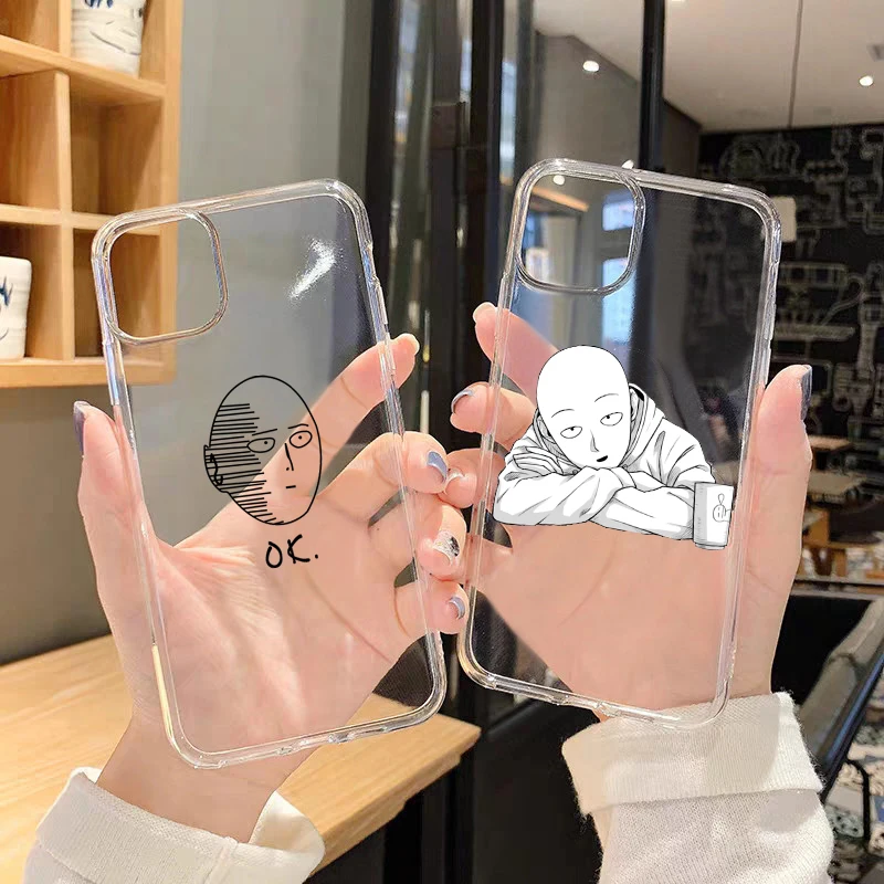 Прозрачный чехол GYKZ для телефона с героями мультфильмов аниме One Punch Man iPhone 13 Pro Max 12