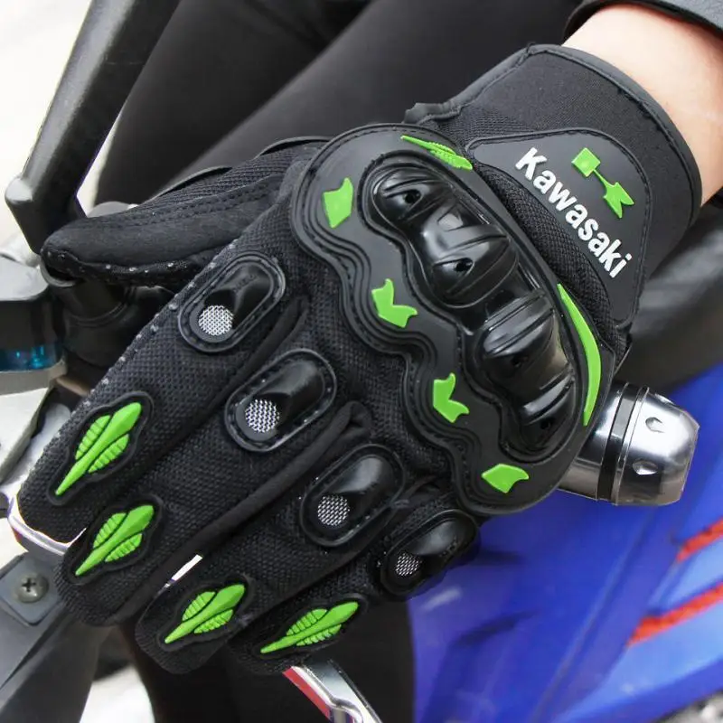 Kawasaki motorcycle gloves full finger gloves anti slip and wear-resistant off-road racing bicycle protective equipment gloves 4