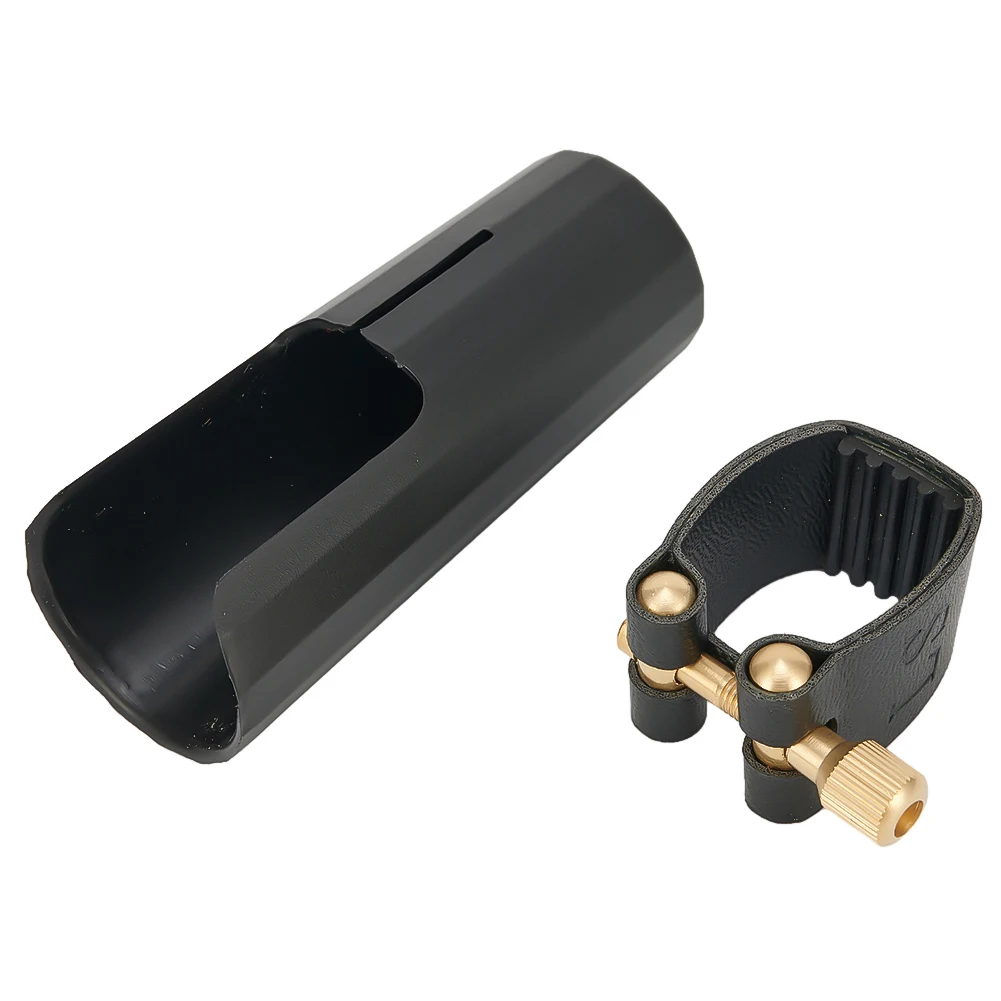 

New Practical Durable Saxophone Ligature Mouthpiece For Alto For Soprano Clarinet For Tenor PU Leather Plastic Cap