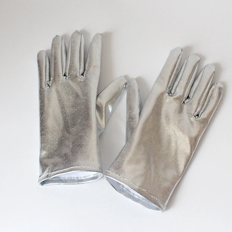 Etiquette Gloves Leather Gloves Gold Silver Fake Leather