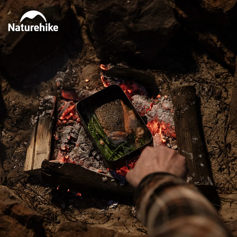 Camping cookware Naturehike 800ML camping lunch boxes folding portable aluminum cookware outdoor dinner box travel hiking picnic bento boxes