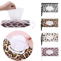 Leopard/Zebra Printing Style Wet Wipes Bag EVA Baby Wet Wipe Pouch Flip Cover Snap-Strap Tissue Box Reusable Useful Tissue Box 1