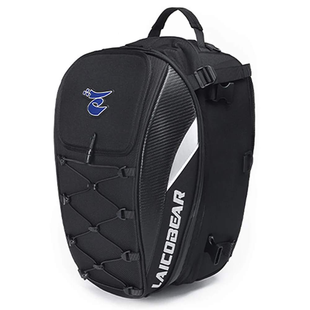 

Motorcycle Rear Seat Bag Men Women Motorbike Large-capacity Helmet Bag Moto Tail Bag Expandable Water-resistant Backpack