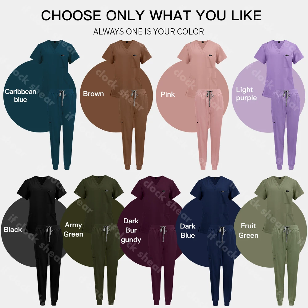 Unisex Doctor and Nurse Scrubs Jogger Sets Nursing Uniform Surgical Suit Women and Men Medical Nursing Surgery Uniform