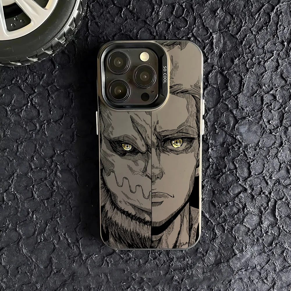Dynamic Anime-Inspired Phone Case - Bold Attack-themed Design