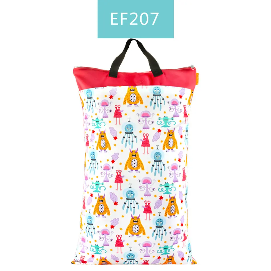 Diaper Bag Stroller Organizer Bags HappyFlute Polyester PUL Waterproof Baby Bags for Mom Baby Stroller Use 40*70cm Big Size Double Packet Diaper Wet Bag