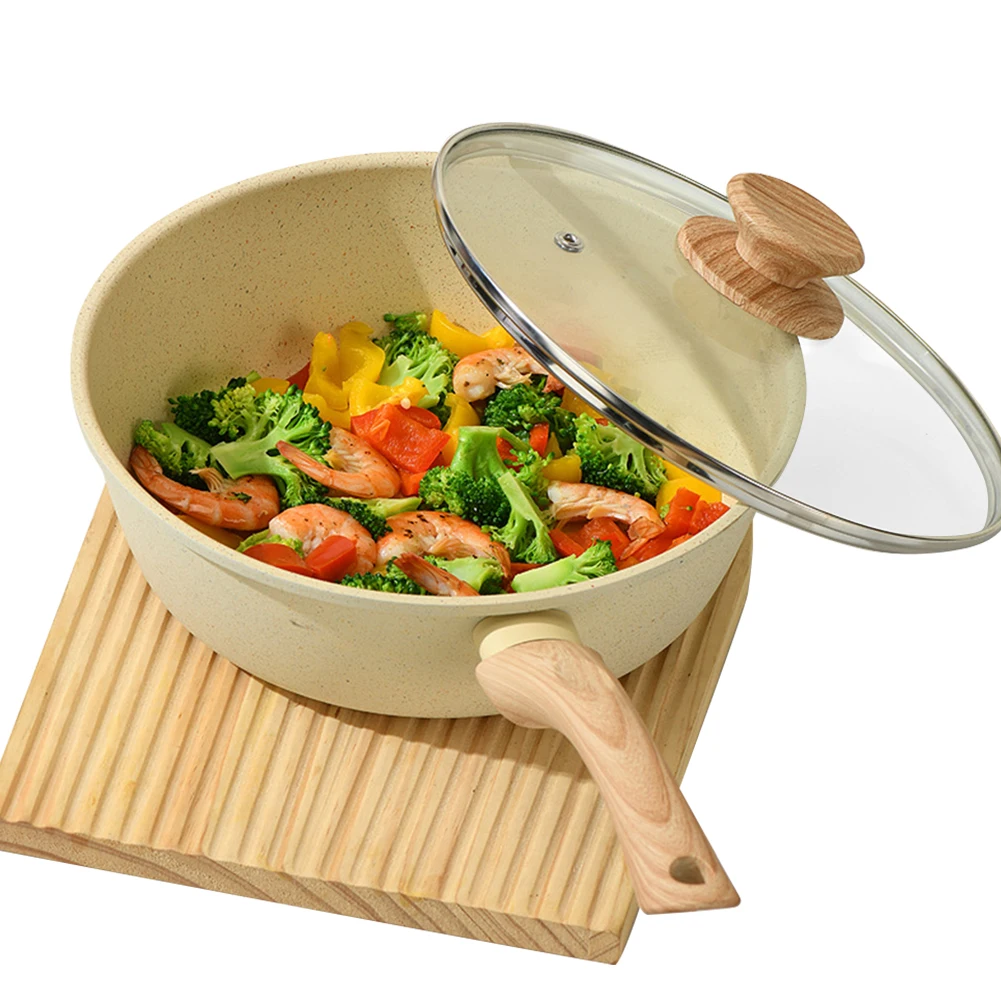 Nonstick Iron Frying Pan Skillet with Lid for Eggs and Omelets