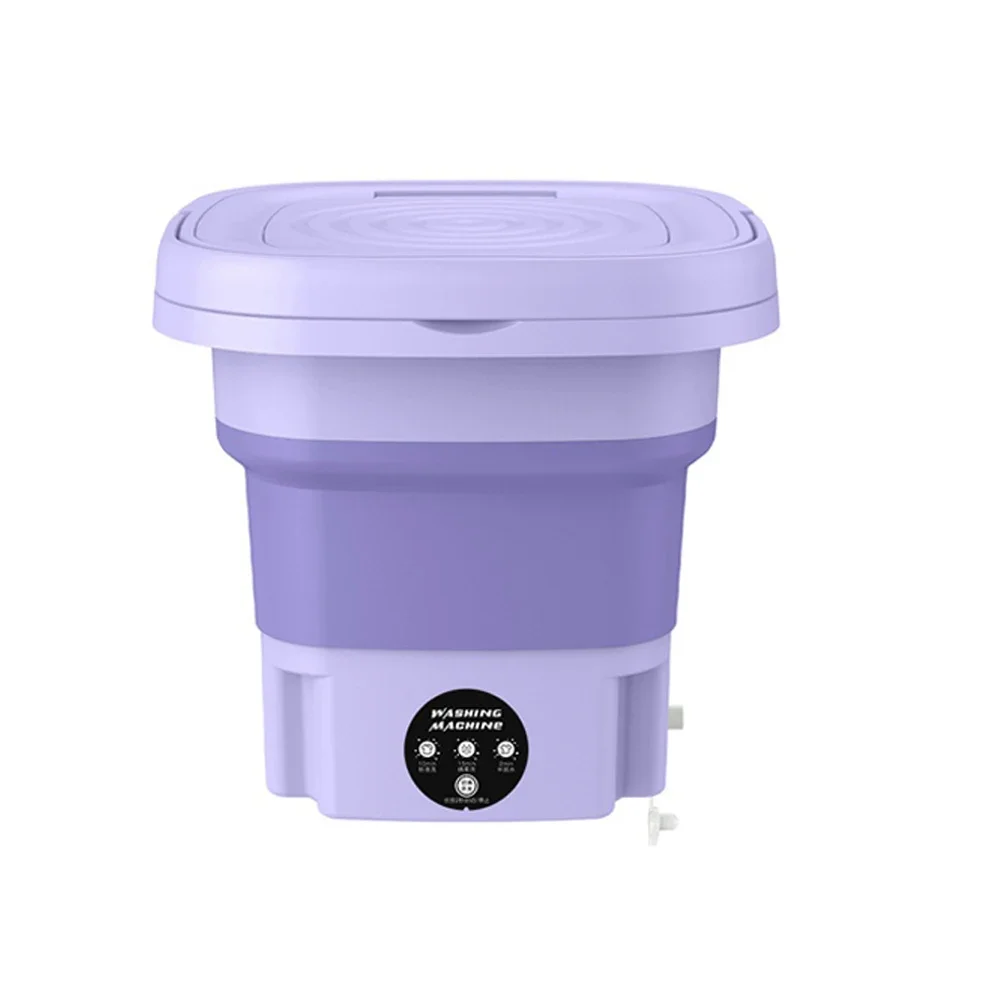 8L Portable Small Foldable Washing Machine with Spin Dryer For Socks Underwear  Washer Household Mini Washing Machine EU Plug