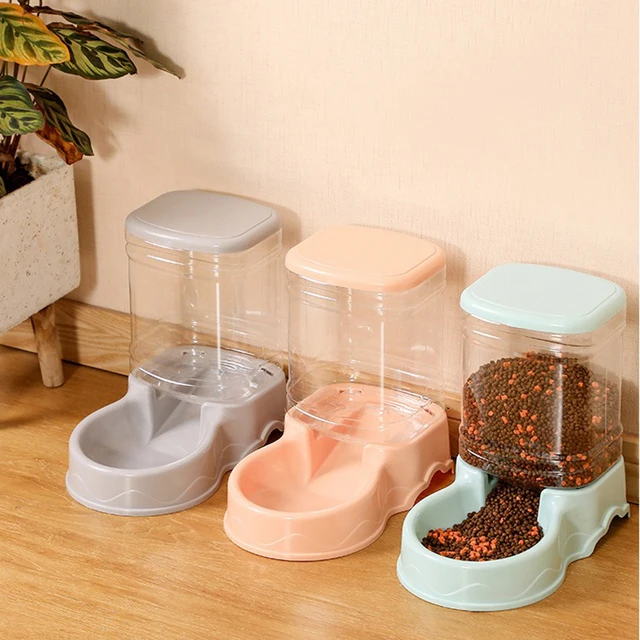 Pet automatic feeder cat drinking water bowl cat bowl dog bowl 3.8L large capacity grain storage barrel pet supplies 2
