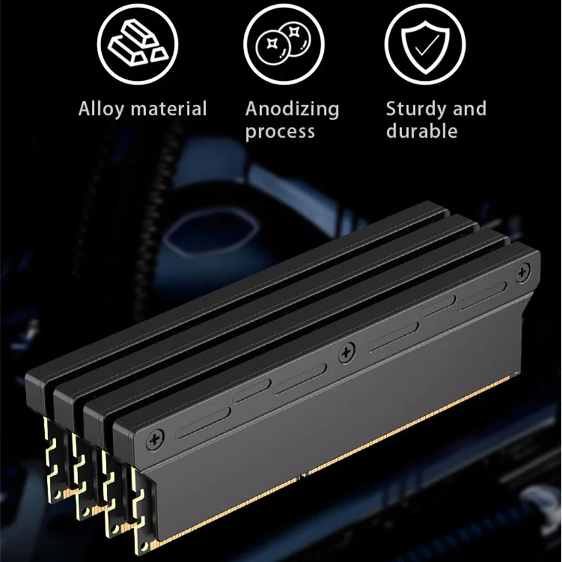 TEUCER Computer RAM Memory Heatsink Cooler with Thermal Conductive Pad for Desktop PC Memory DDR2/DDR3/DDR4/DDR5 — view 3