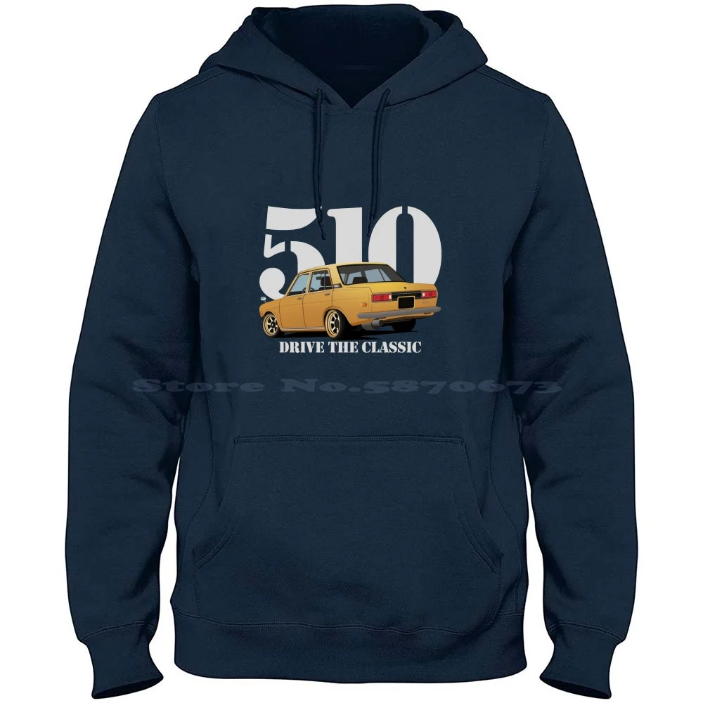 

Толстовка с капюшоном для классического автомобиля Datsun 510 (желтая), 100% хлопок