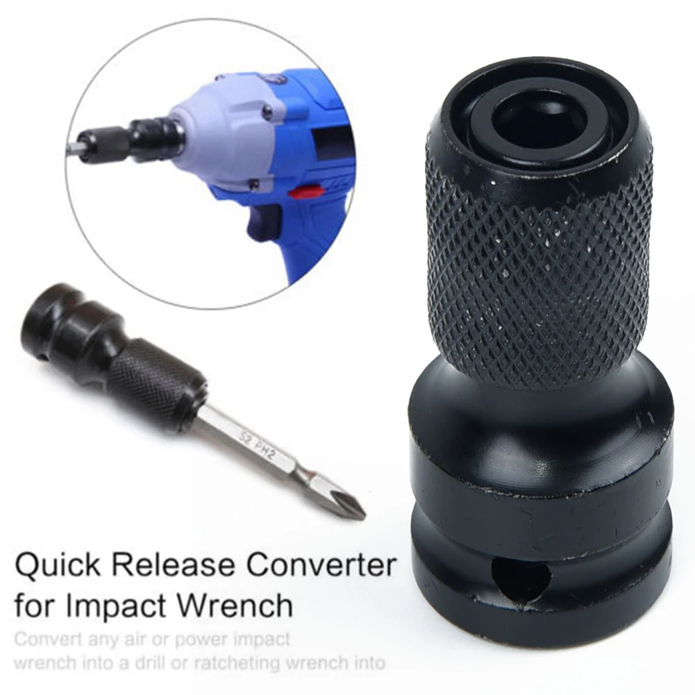 

1/2’’ Drive To 1/4’’ Hex Drill Chuck Converter Socket Adapter For Impact Wrench Quick Release Chuck Screwdriver Bit Socket