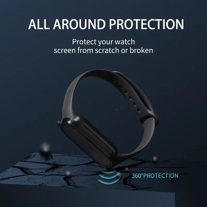 2in1 Screen Protector Case+3D Film for Xiaomi Mi Band 7 6 5 4 3 PC Full Cover Protective Shockproof Frame Cover for Miband 7 NFC