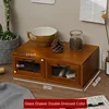 Chinese solid wood drawer type retro debris storage rack desktop storage box Cosmetics office desk storage rack 3