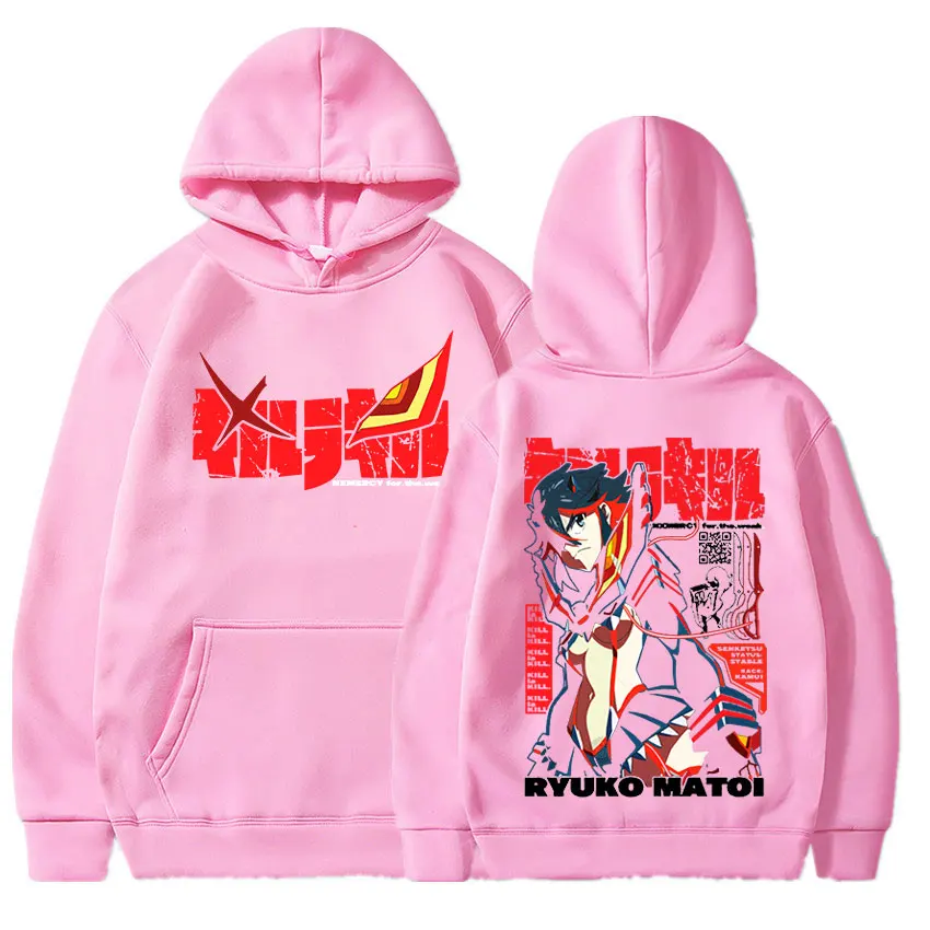 

2023 Japan Anime Cool KILL La KILL Matoi Ryuuko Print Hoodie Hip Hop Casual Loose Hoody Male Vintage Manga Oversized Sweatshirts