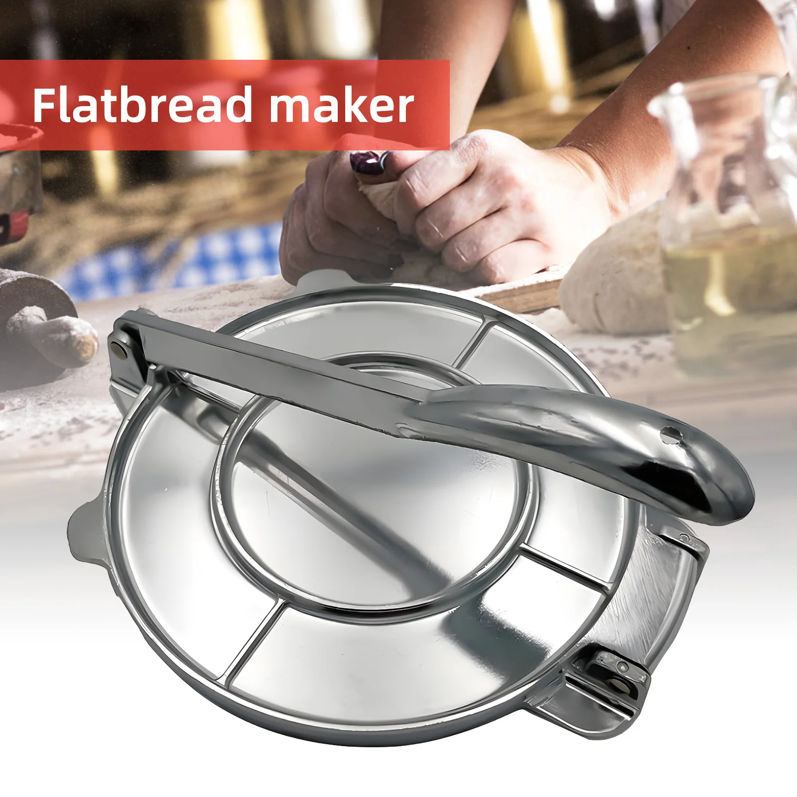 8 Pollici Heavy Duty Farina Tortilla Press Maker Lega Di Alluminio Pre-Stagionato Roti Maker Con Manico Per Pasta Di Mais Pizza Pie