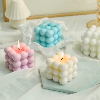 Small Cube Mini Bubble Ball Scented Candles Soy Wax Candles Aromatherapy Hand Made Candles Relaxing High Quality 2