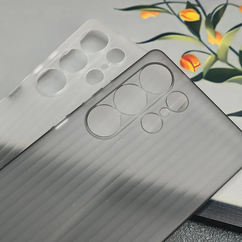 Matte Slim Clear Corrugated Pattern Shockproof Phone Case with Ultra Thin Stripes
