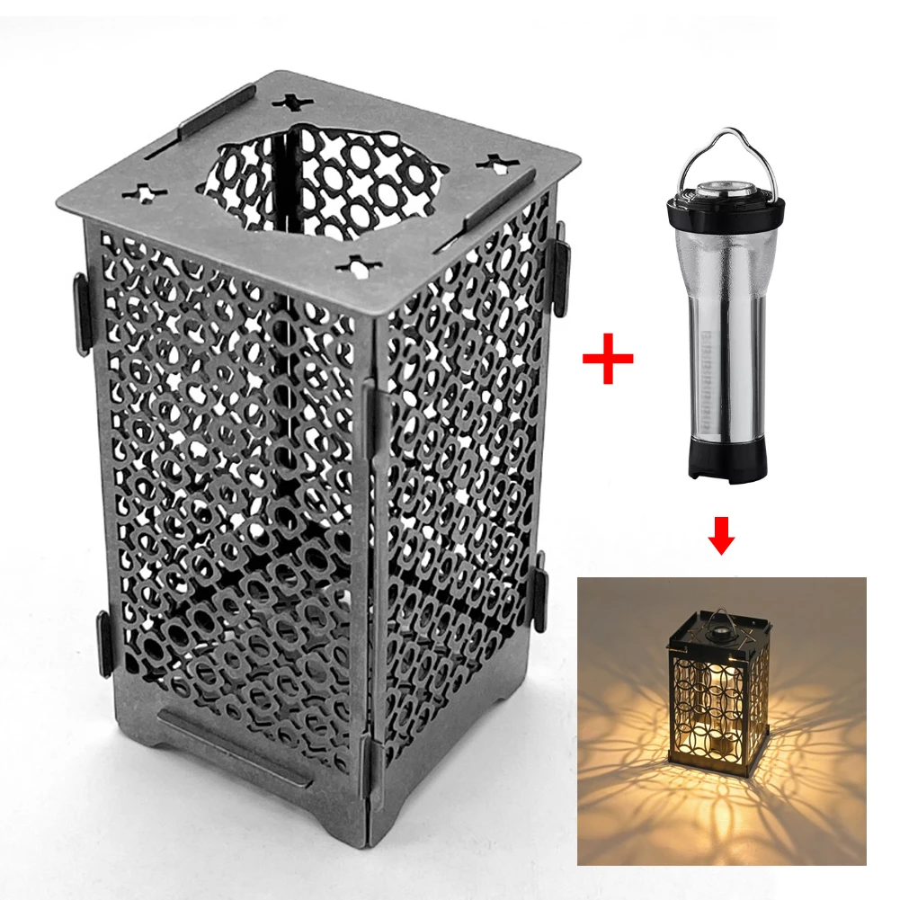 

Outdoor Titanium Alloy Portable Detachable Lampshade for Camping Lantern Lamp Protection Cover