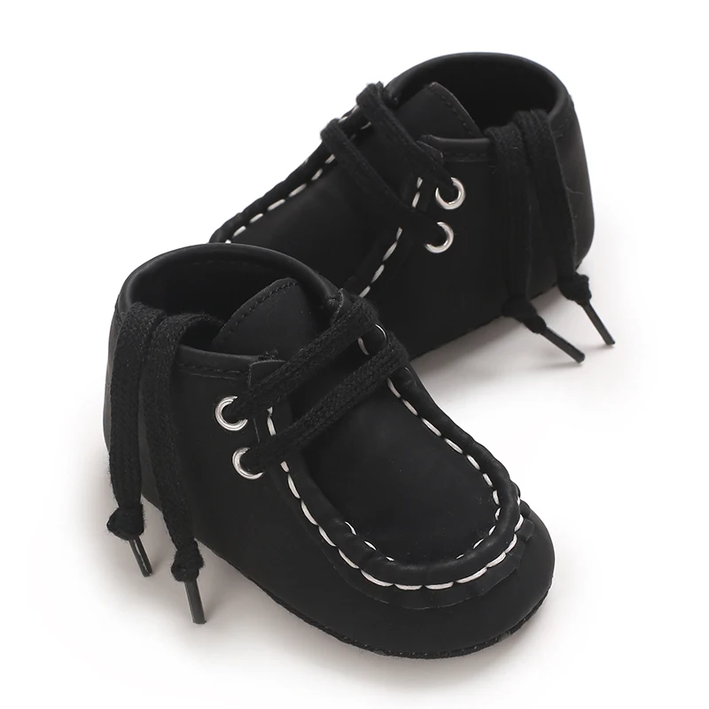 0-18M Baby Canvas Classic Sports Shoes Newborn Boys and Girls Tie One's Shoes First Walkers Shoes Infant Anti slip Baby Shoes 4