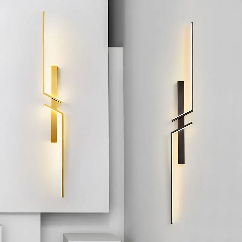 실내 블랙 골드 LED 벽 램프 벽 조명 침실 머리맡 거실 로비 인테리어 LED 벽 Sconces 복도 AC85-265V