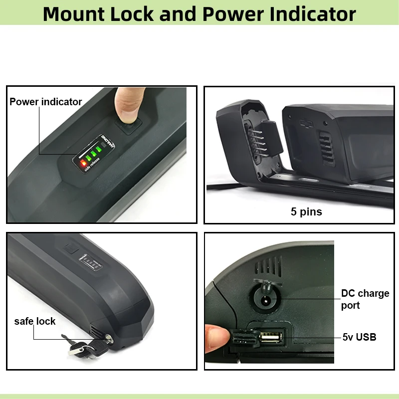 2 Side Open Ebike Battery 36V 48V 10.4Ah 12Ah 13Ah 14Ah Empulse Streetjet Huffy Transic Cargo Bike Battery