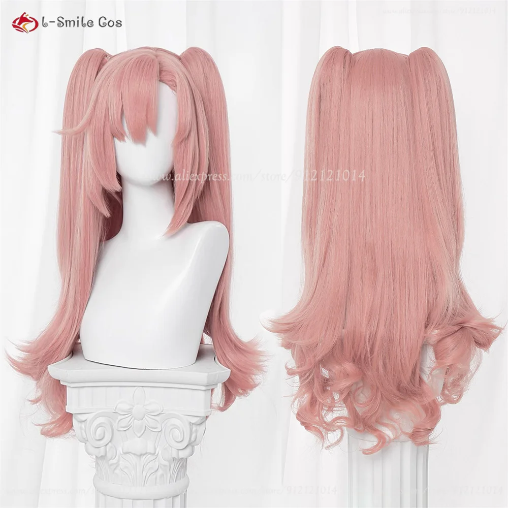 Nicole Demara Cosplay Perücke – 2 Styles, 80cm, Pink, mit Ponytail, Hitzebeständig, Synthetik, Anime Damen 3