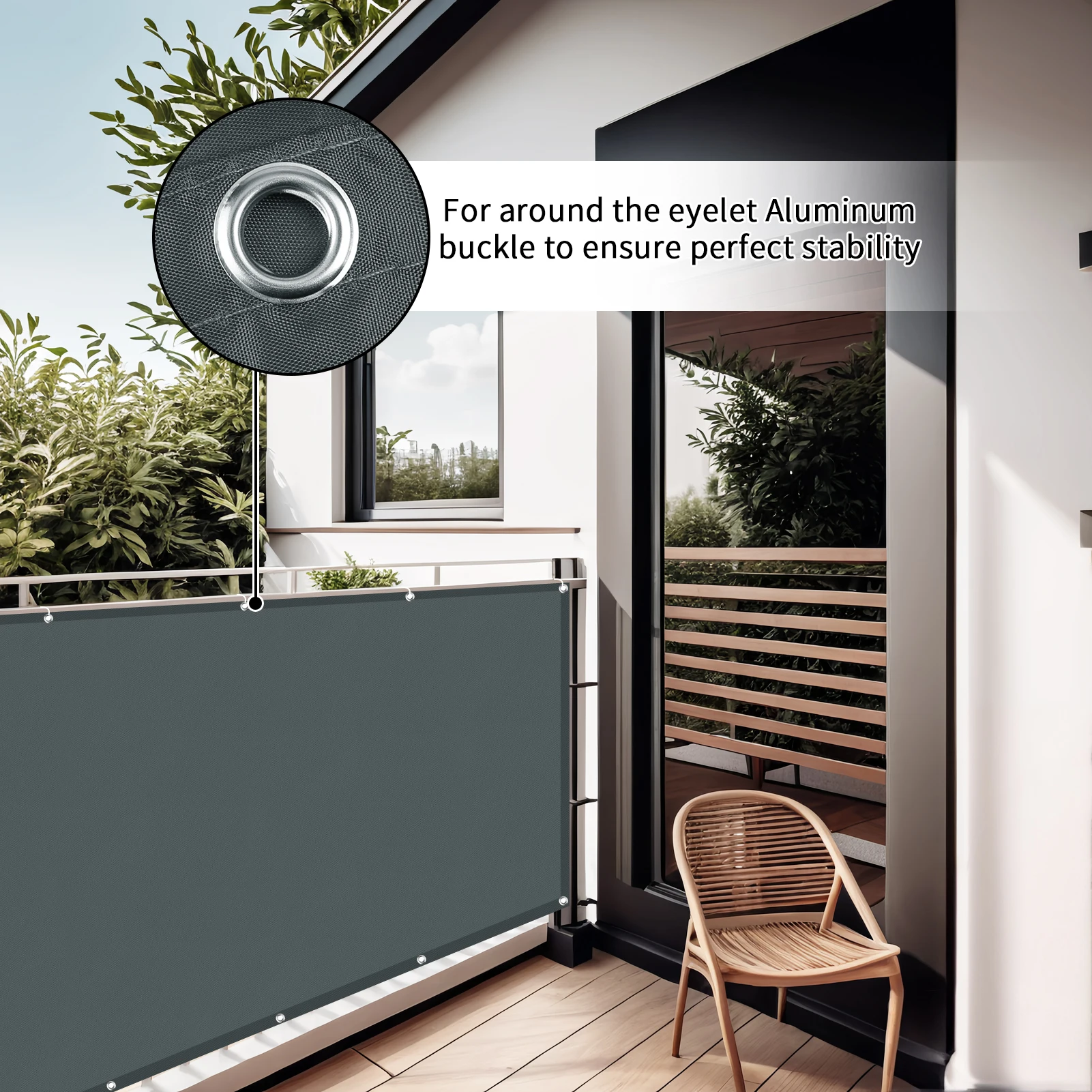 300-600CM Privacy Fence Screen Polyester Patio Privacy Screen Shade Cloth Fence Covering for Outdoor Balcony Yard Panel Garden - Image 2