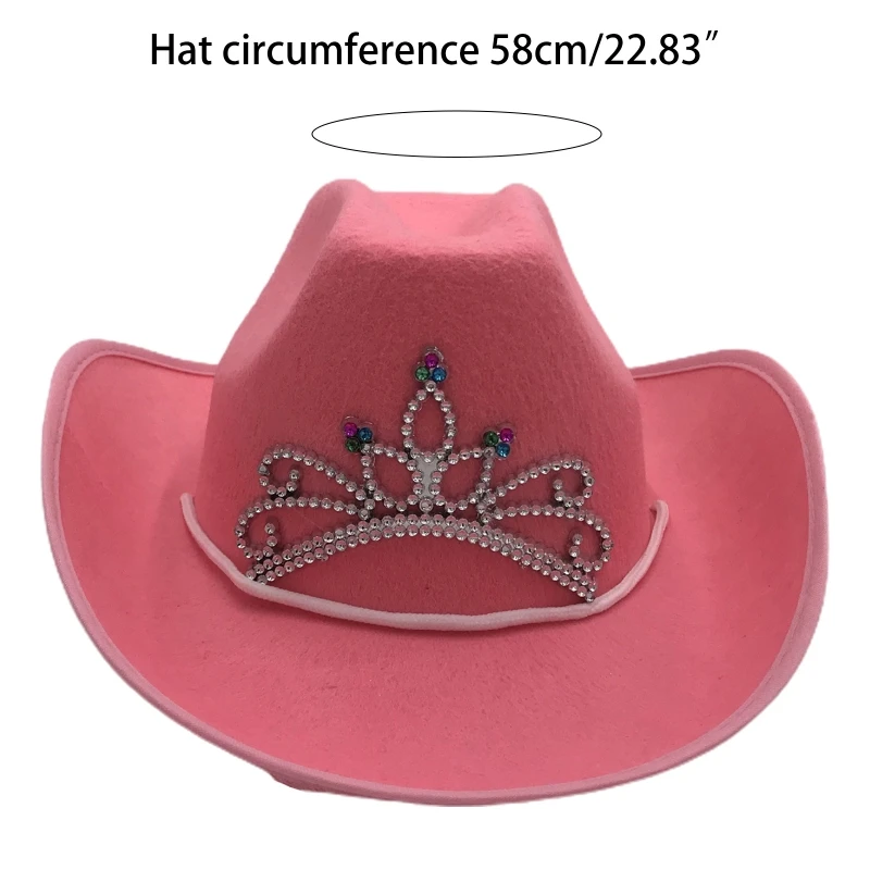 Cowboy Hat Birthday Party Hats Cowgirl Hats Women Performance Hat Feather Trim For Adults Party Cosplay F3MD