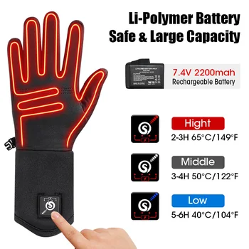 Savior Heat Electric Heated Glove Liners for Men Women Rechargeable Battery Heating Riding Ski Snowboarding Cycling Thin Gloves 2